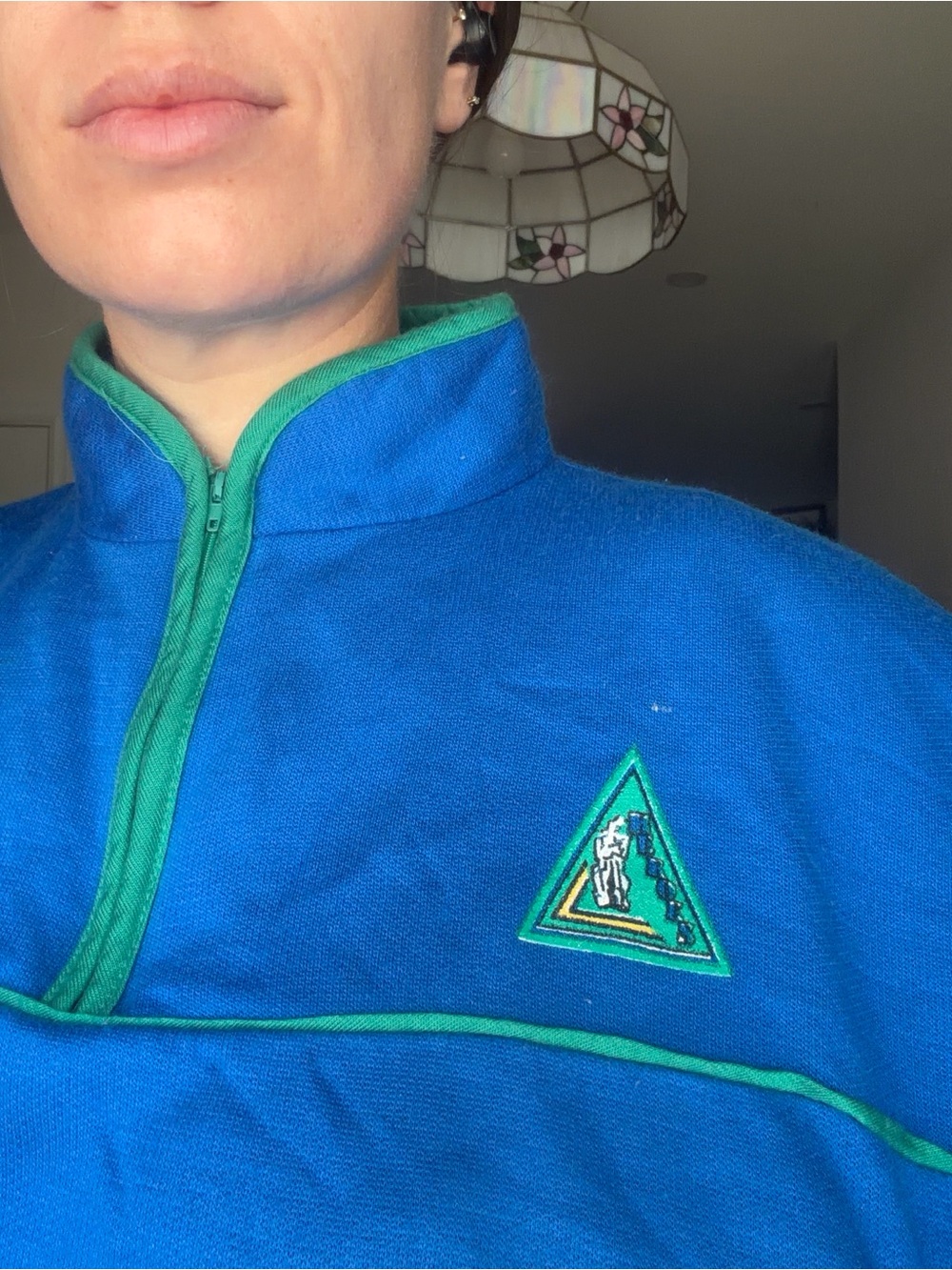 Vintage blue Quarter-Zip with Green Trim - Picture 8 of 11